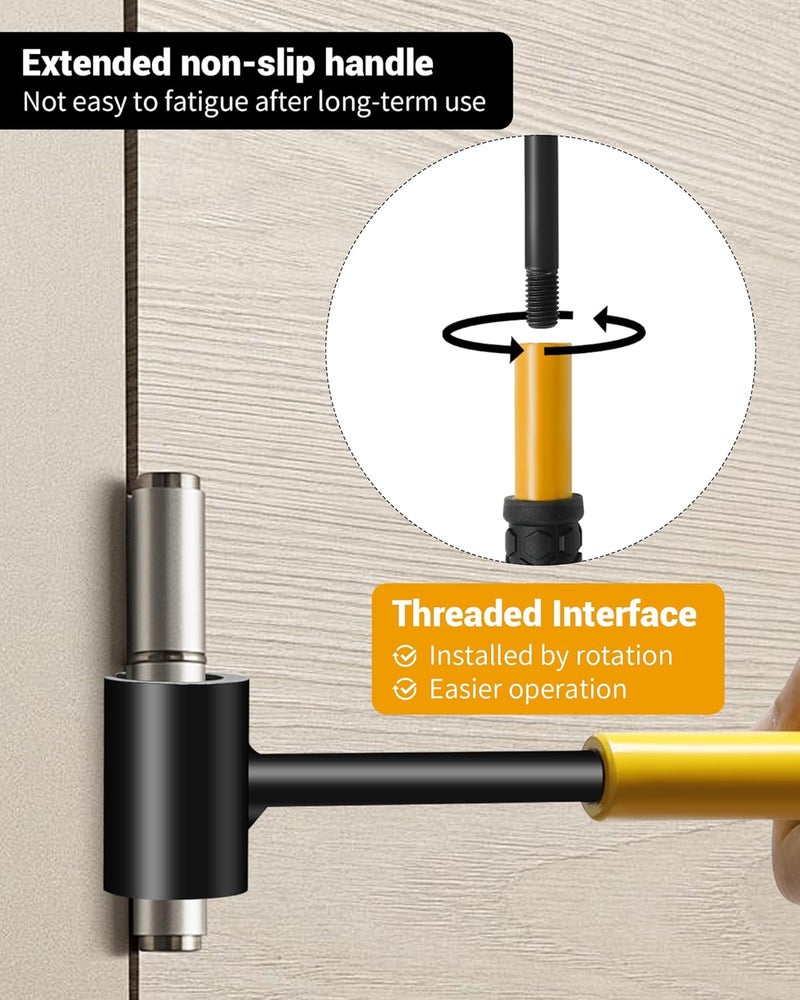 Tofcbye Hinge Gap Adjustment Wrench Set, Heavy Door Hinge Adjustment Tool （Threaded Link）, 4 PCS Hinge Gap Adjusting Wrench, Multi-Size Precision Tool Kit for Door and Cabinet Alignment（yellow） - Image 3